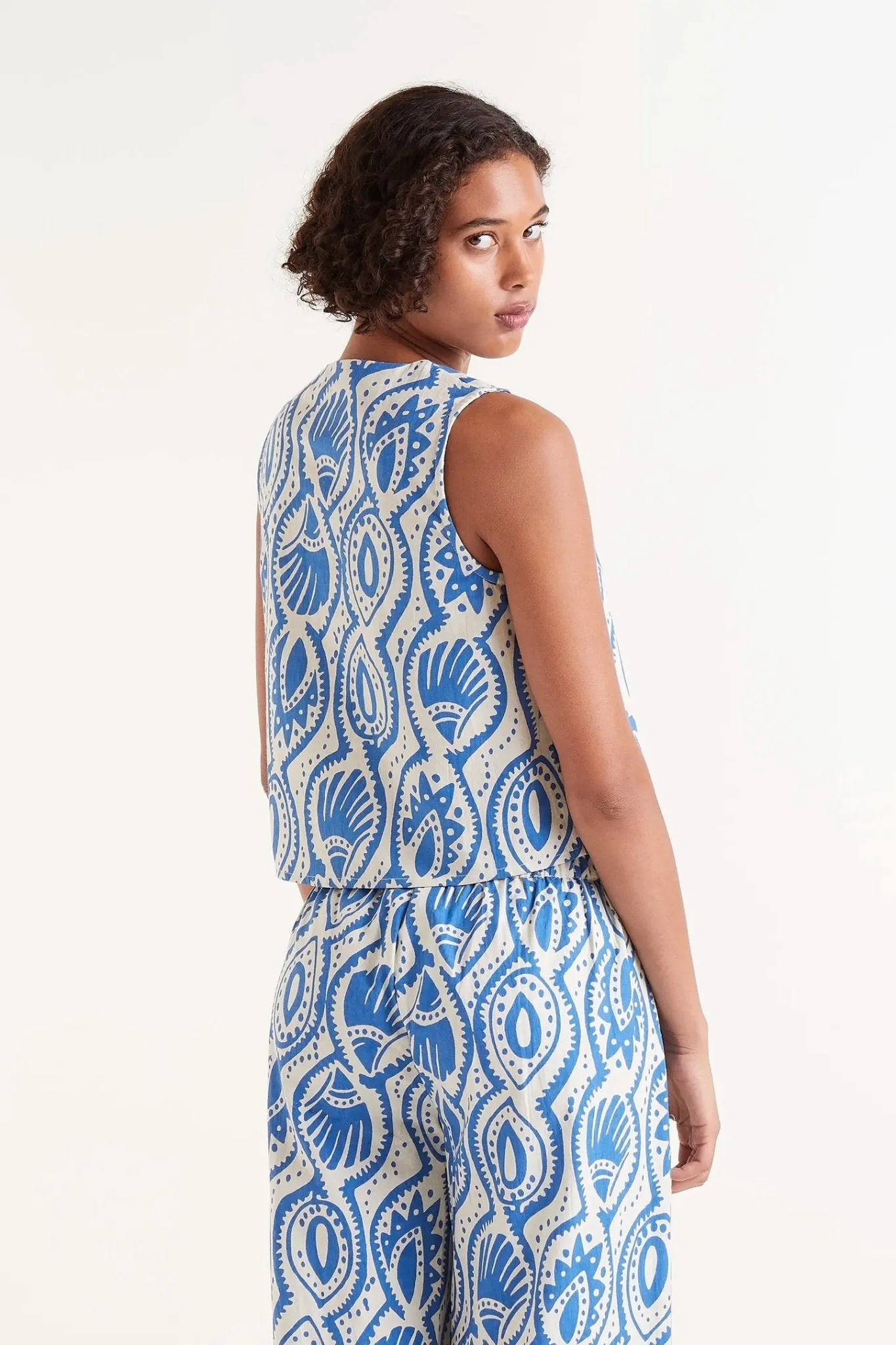 Compaa Fantstica - Top Adela Blauwe Print