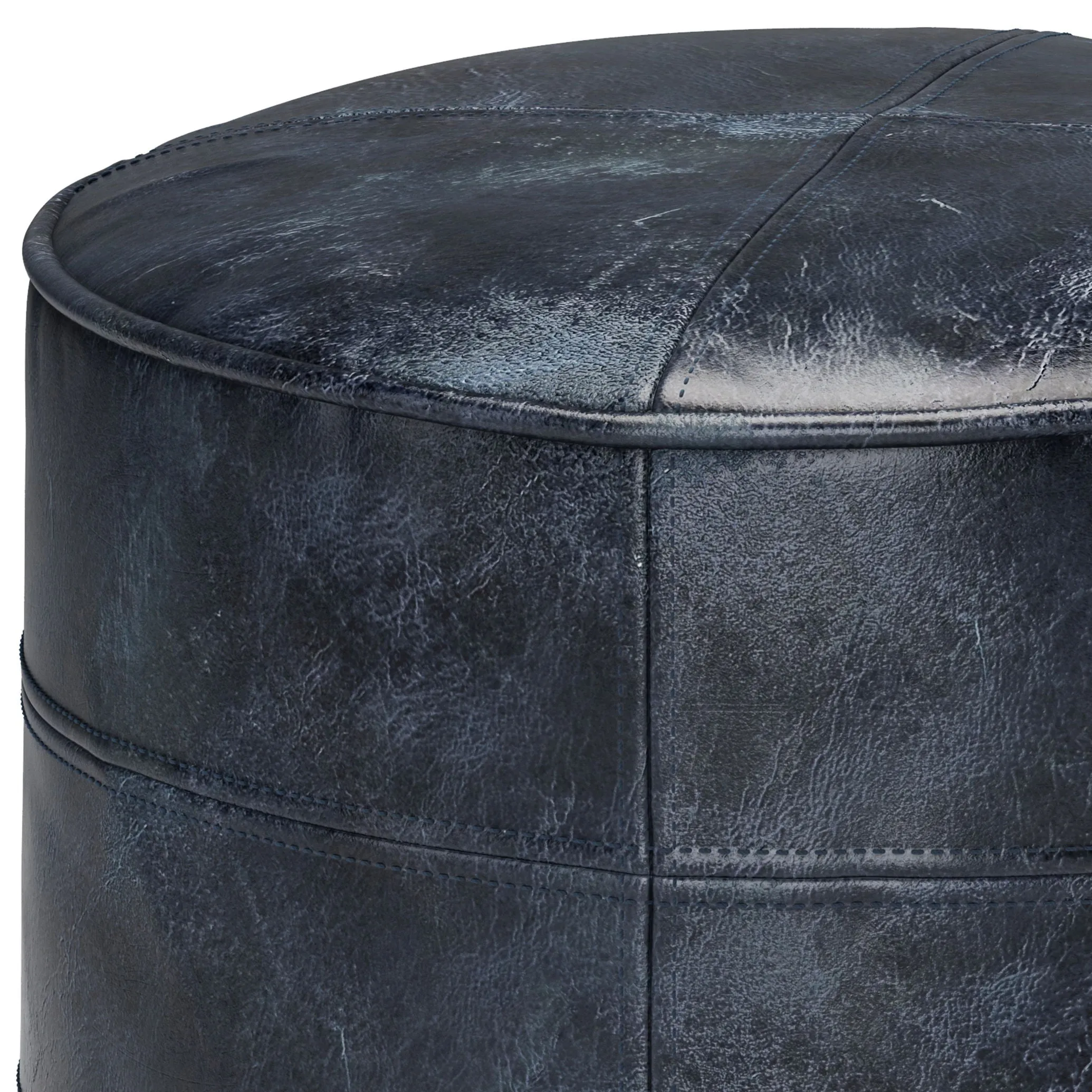 Connor - Handcrafted Round Pouf by Couch.com