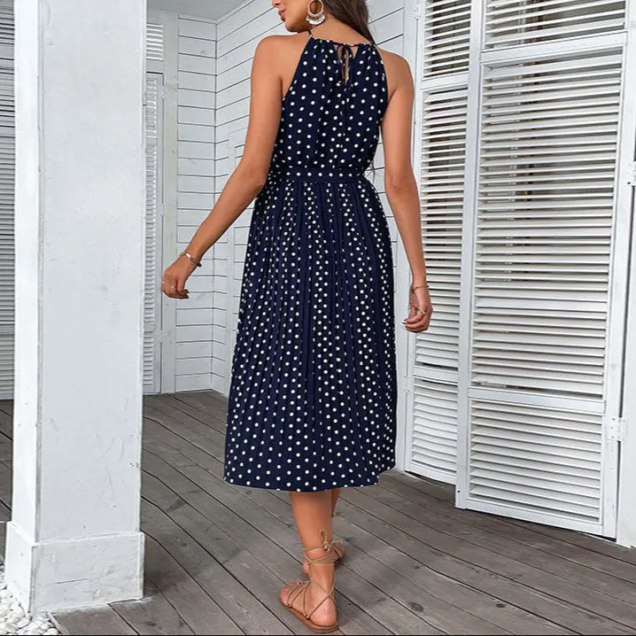 Fashion Polka Dot Halter Dress
