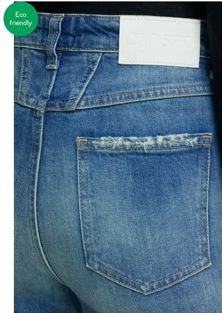 hi-sun Cropped High Rise Jean - Mid Blue