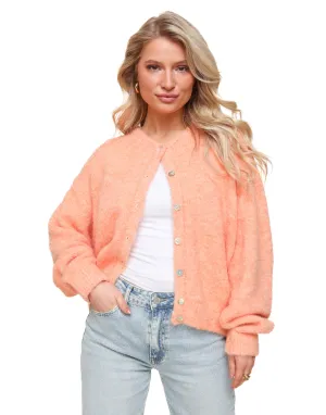 Perzik Oranje Basic Gebreide - Vest