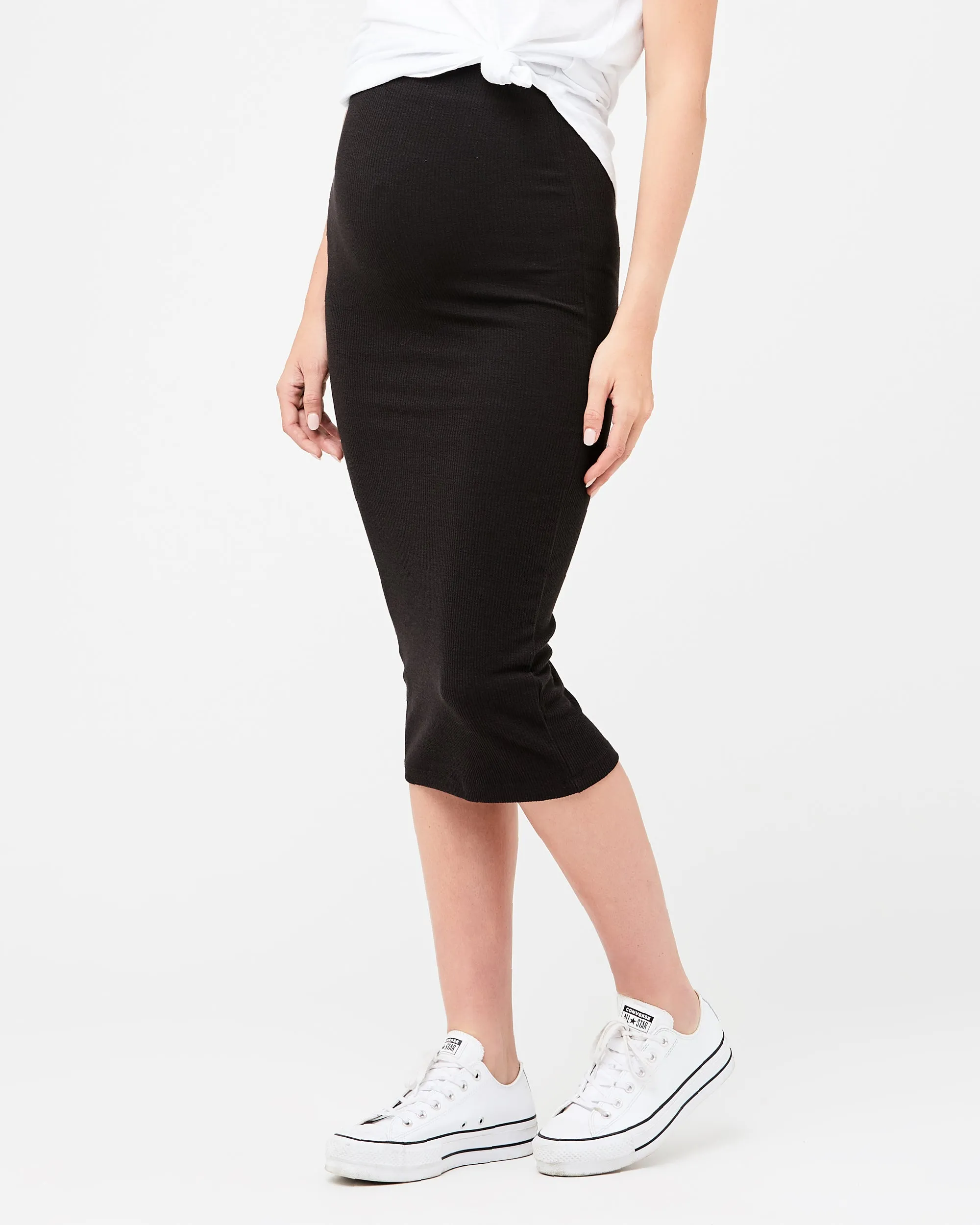 Ribbed Knit Pencil Skirt