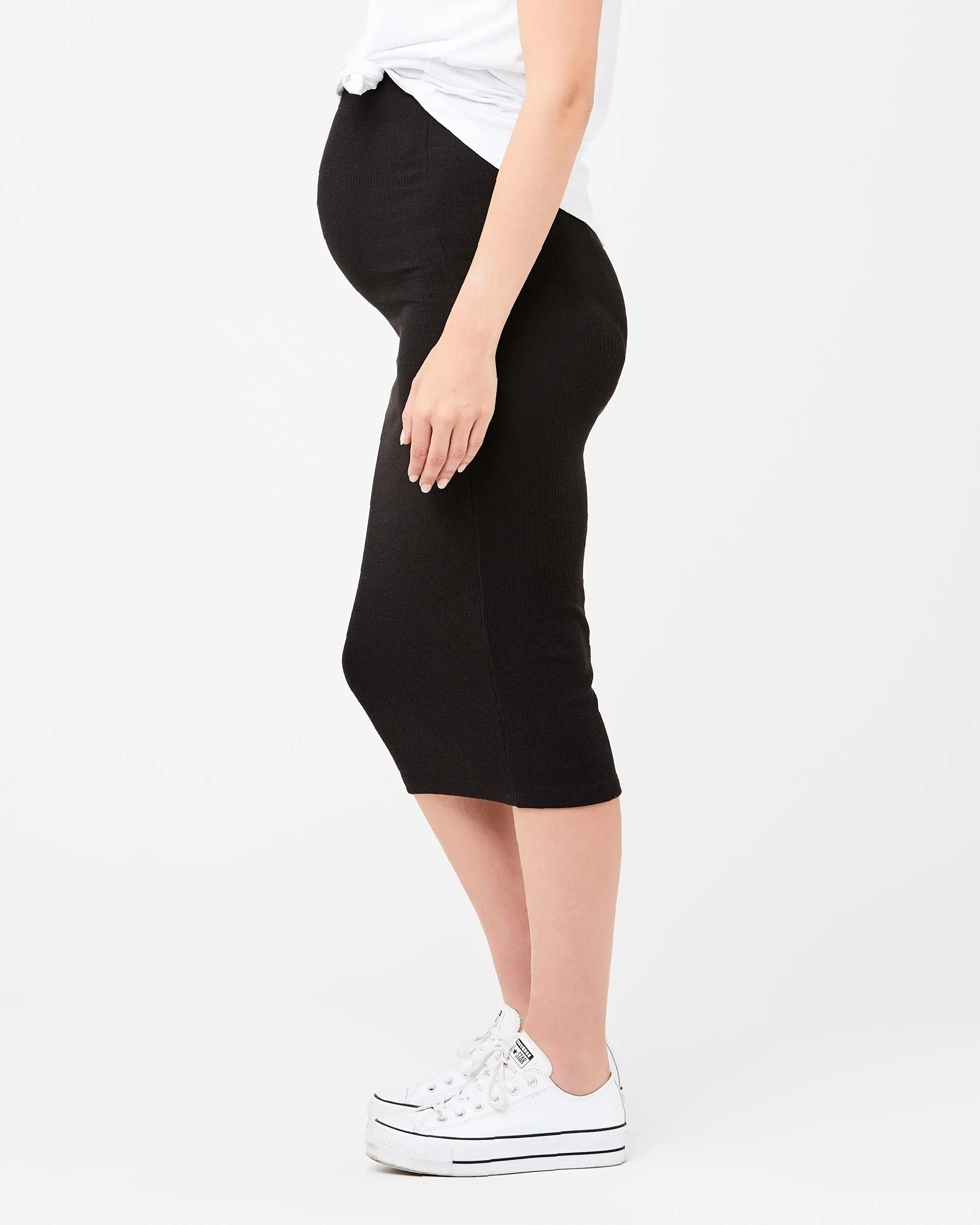 Ribbed Knit Pencil Skirt