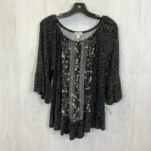 Top 3/4 Sleeve By Style And Company In Black, Size:L