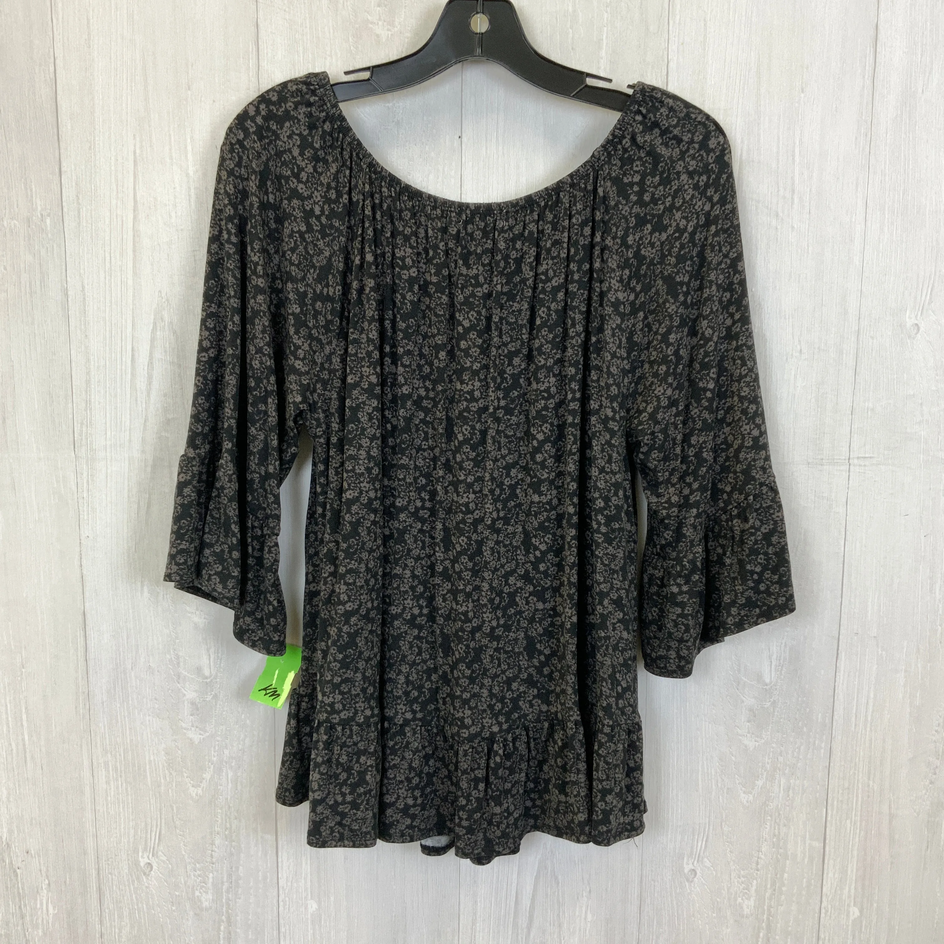 Top 3/4 Sleeve By Style And Company In Black, Size:L