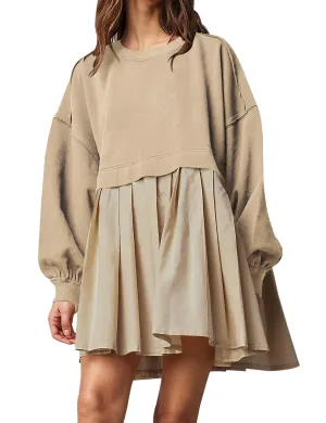 Women's Oversized Sweatshirt Dress Crewneck Mini Dress