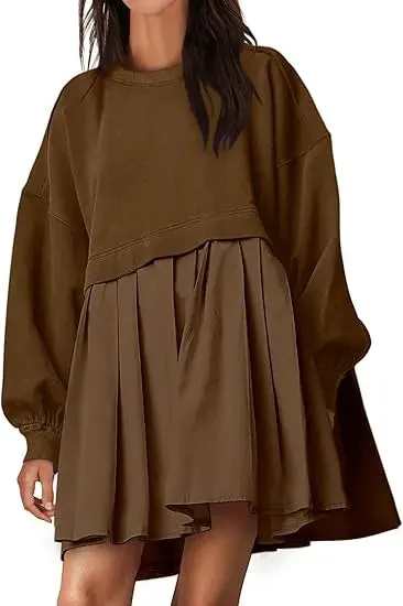 Women's Oversized Sweatshirt Dress Crewneck Mini Dress