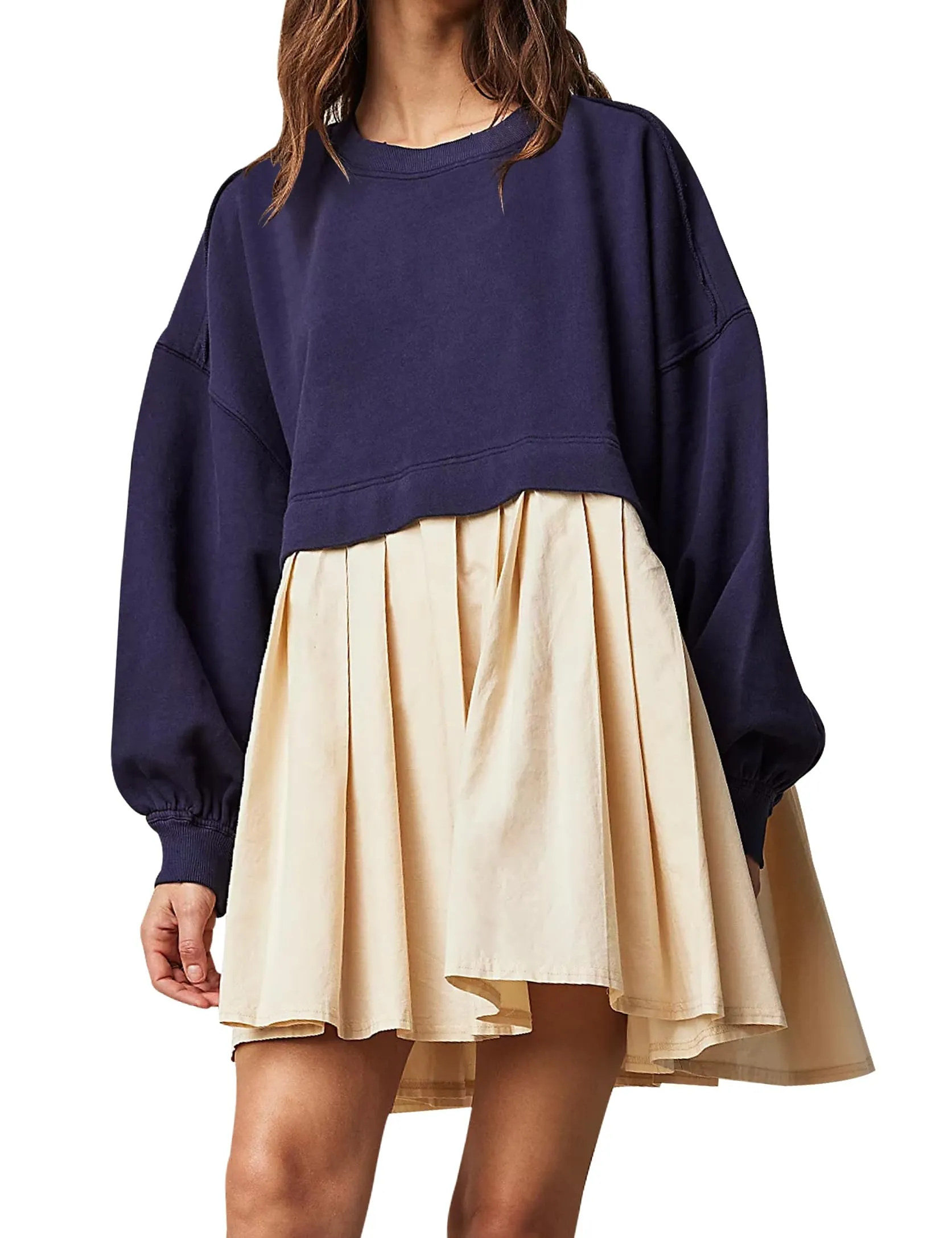 Women's Oversized Sweatshirt Dress Crewneck Mini Dress